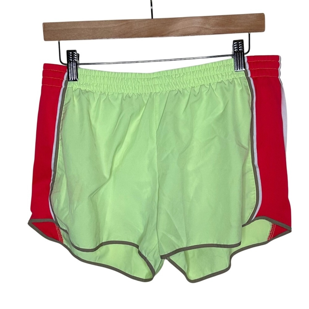 Nike Dri Fit Women's Athletic Running Shorts size Large Lime Green/Red